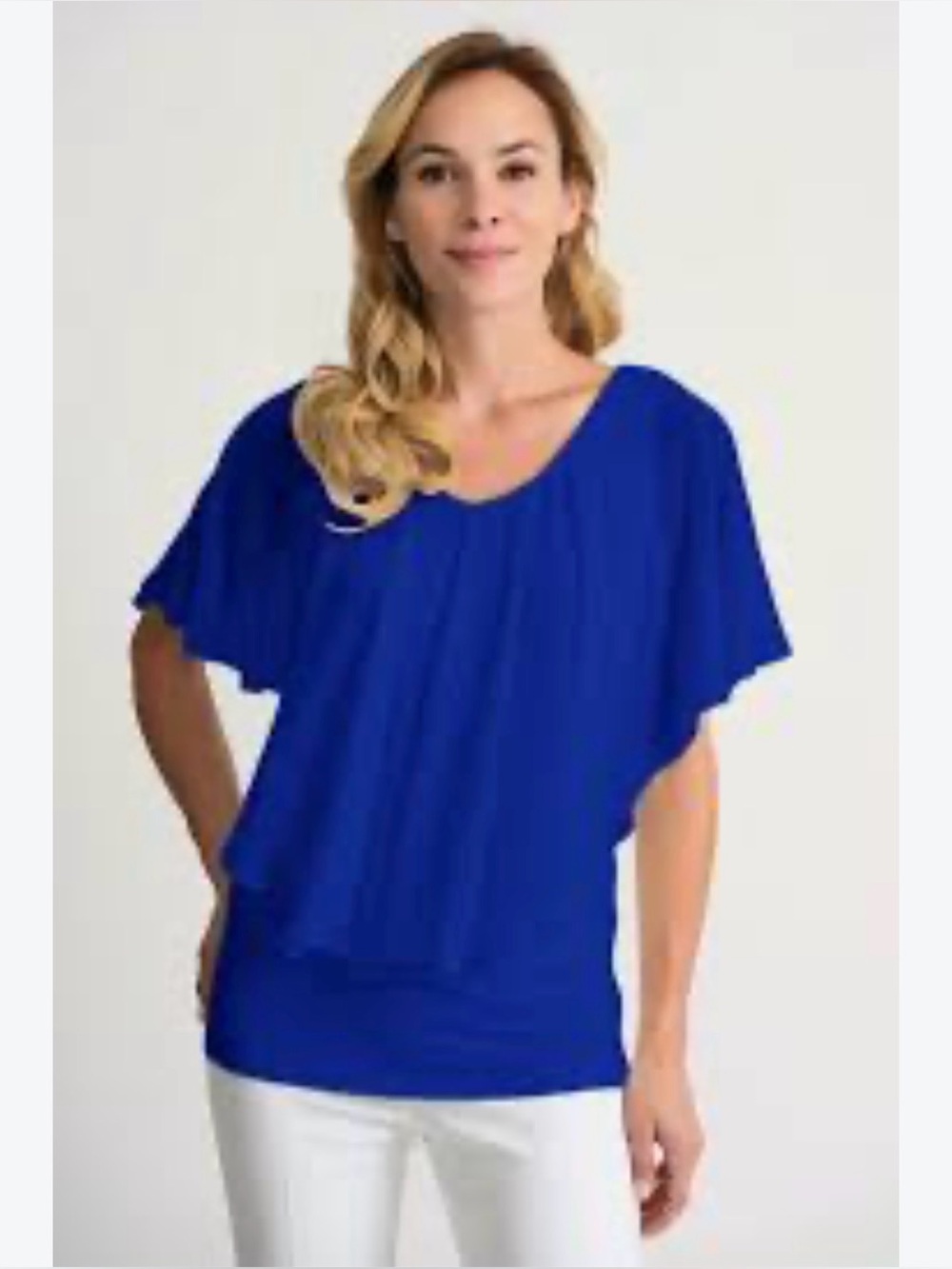 Joseph Ribkoff Draped Cowl Neck Top - Royal Blue -